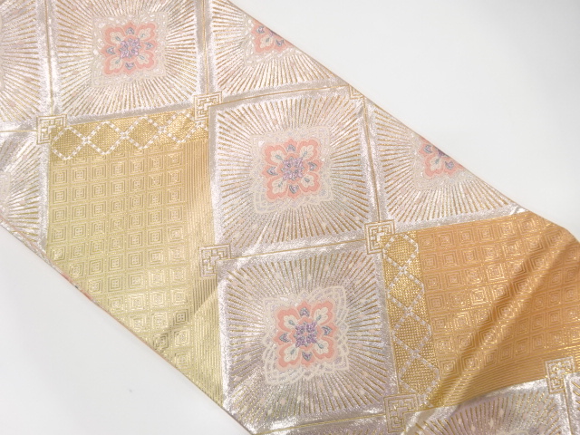 花菱模様織り出し袋帯